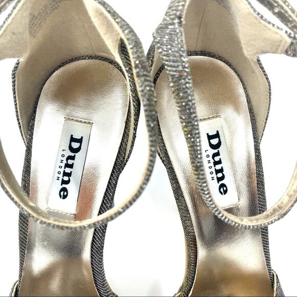 Dune London Platform Stiletto Open Toe Pumps Heels in Gold, Women’s Size 8 EU 39 - Picture 9 of 12